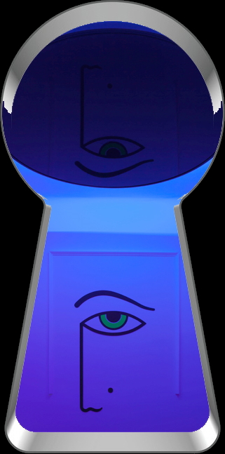 Pogled u back room dizajna interijera kroz ključanicu