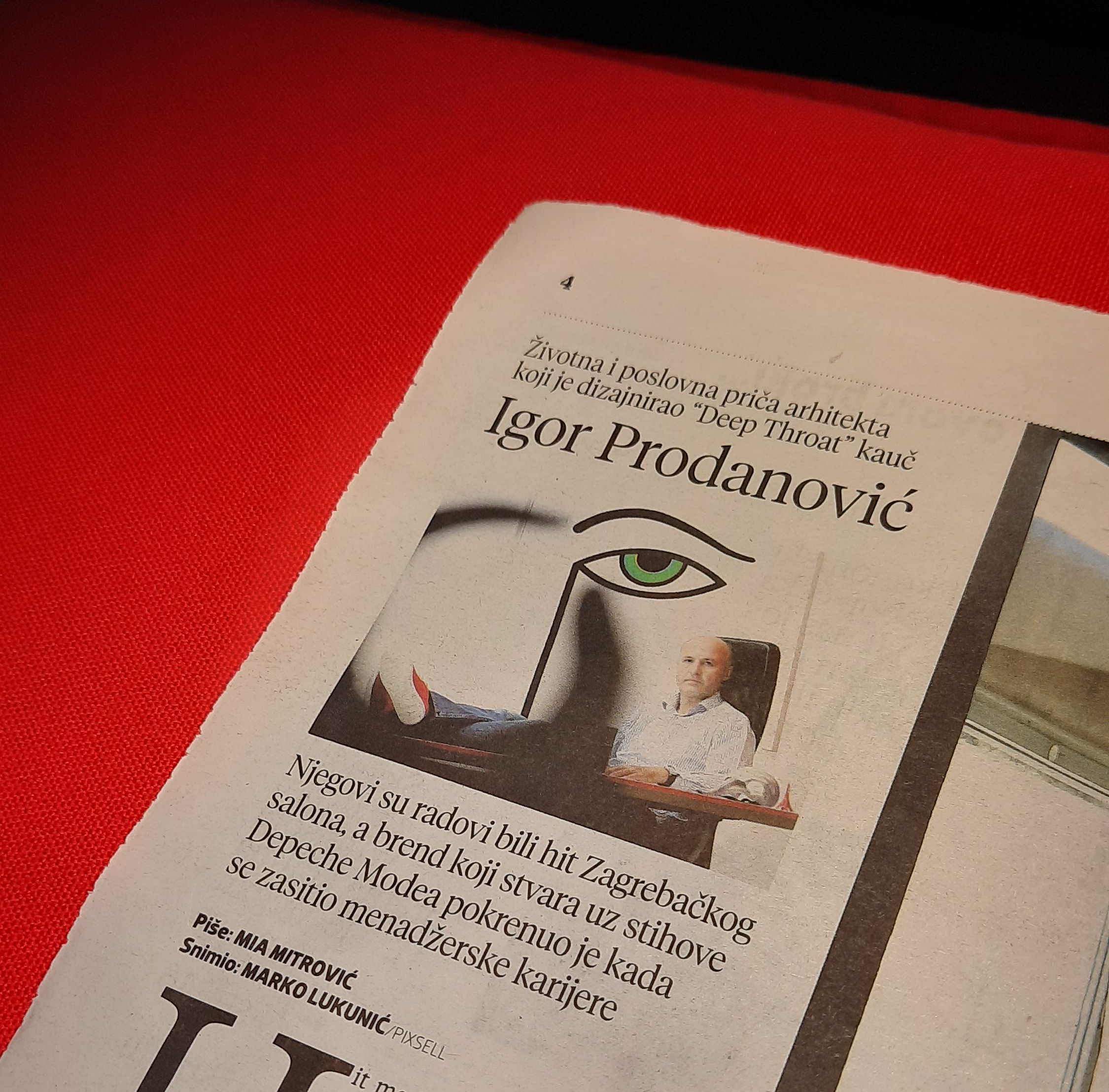 Članak o Igoru Prodanoviću i Sexyinterijerima u Večernjem listu